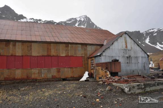 Ruínas da antiga estação baleeira de Grytviken, na Geórgia do Sul